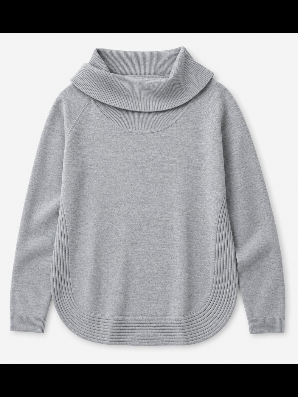 Light Gray Cowl Neck Pullover Sweater